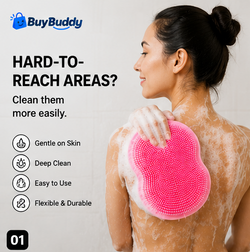 Body Scrubber & Back Brush – Gentle Deep Cleansing Bath Tool