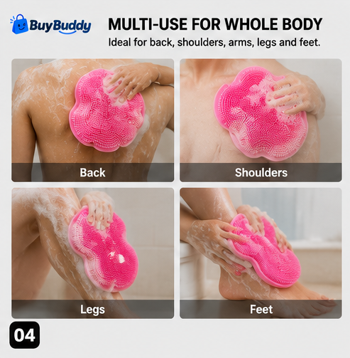 Body Scrubber & Back Brush – Gentle Deep Cleansing Bath Tool